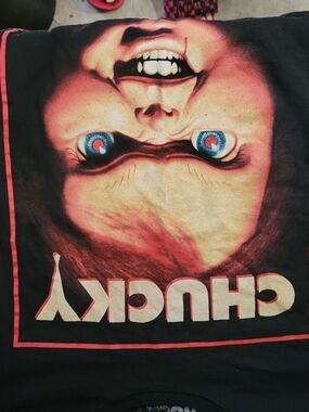 Chucky Graphic Tee with Red and Blue Accents